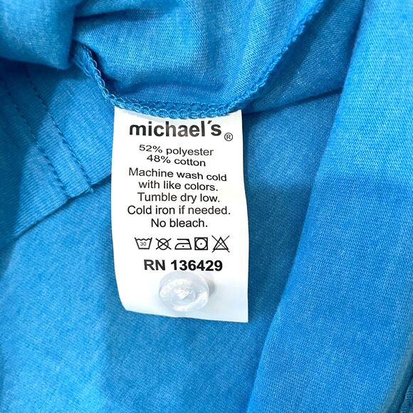 $90 Michael's Swimwear NWT Men's Size M Stretch Solid Blue Polo Shirt Peru - Picture 8 of 9